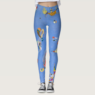 Legging Azul Celeste Formas Biomorfas Kandinsky