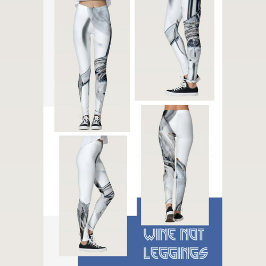 Legging Azul Cinza e Branco Abstrato Giratório