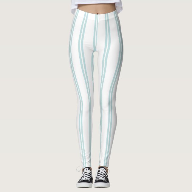 Legging Azul claro e branco moderno, limpo e fresco (Frente)