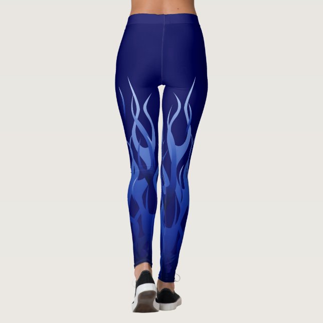 Legging Azul com chamas (Verso)