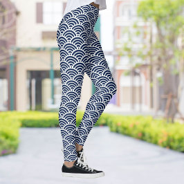 Legging Azul Costeiro legal Salva Seu Padrão De Escolha De
