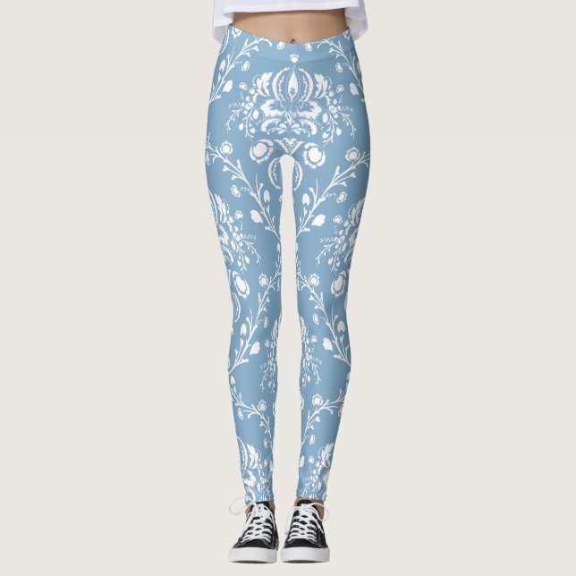 Legging Azul-Damasco Holandês (Frente)