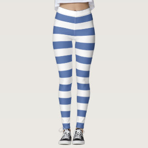 Legging Azul de Cornflower e branco, cor horizontal, listr