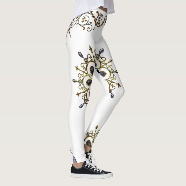 legging azul dourado branco longo (Direita)