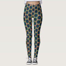 Legging Azul e amarelo floral simples