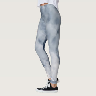 Legging Azul e branco nubla-se caneleiras com nome