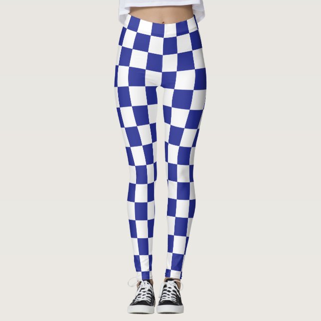 Legging Azul e branco verificados (Frente)