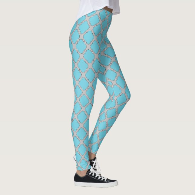 Legging Azul e cinza de Quatrefoil (Direita)