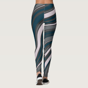 Legging Azul e Cinza Russo das Mulheres Modernas