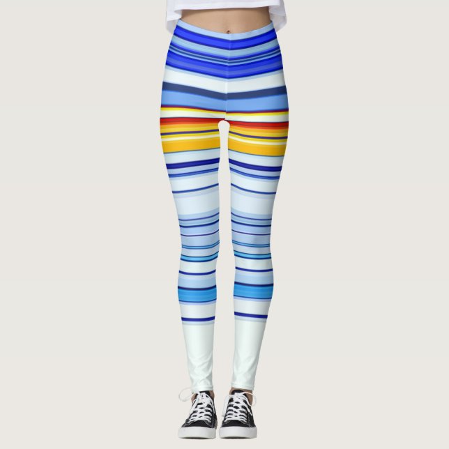 Legging Azul e laranja (Frente)