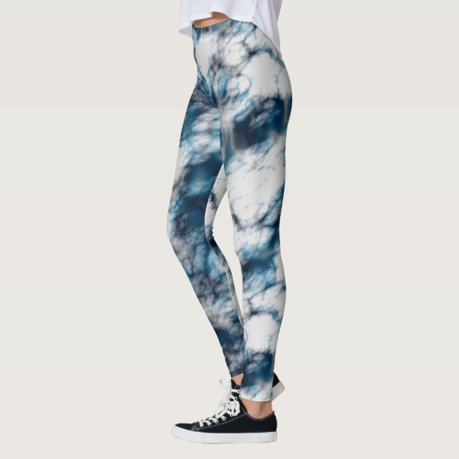 Legging Azul e mármore branco (Esquerda)