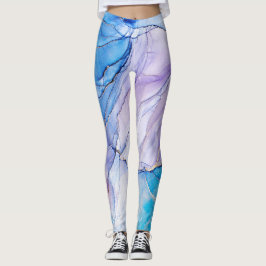 Legging Azul e Roxo Marbled