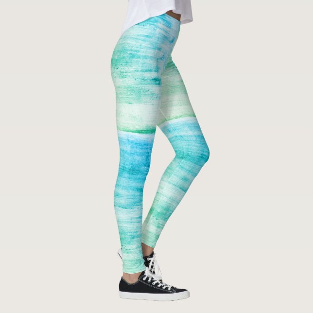 Legging Azul e Verde Artsy Swirls (Direita)