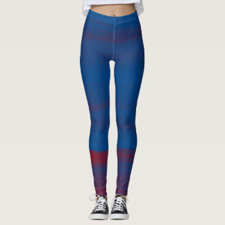 Legging Azul e Vermelho em Fluxo