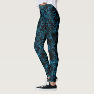 Legging Azul elétrico em caneleiras pretas