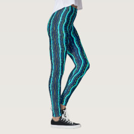 Legging Azul Escuro com Turquesa