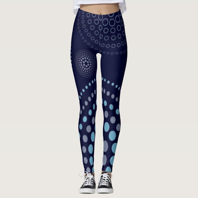 Legging Azul escuro Cor das pernas impressas (Frente)