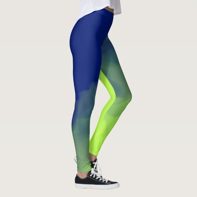 Legging Azul Escuro Fumê e Verde (Direita)