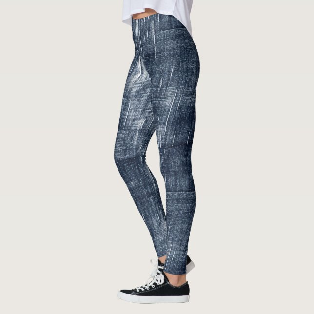 Legging Azul Escuro Jean Faux Denim (não verdadeiro denim) (Esquerda)