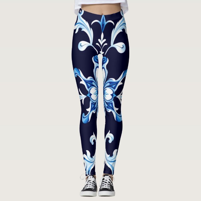 legging azul flor de blossom (Frente)
