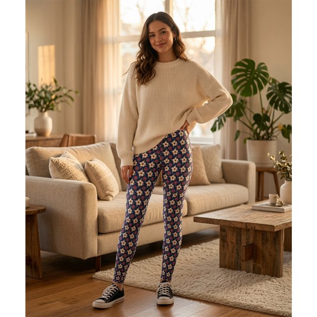 Legging Azul Floral Marinho  (Criador carregado)