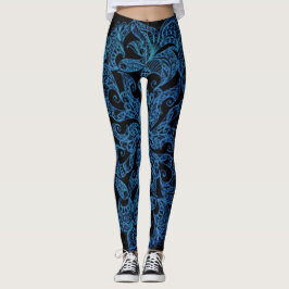 Legging Azul, impressão da forma, teste padrão