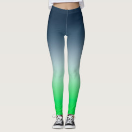Legging Azul Marinho a Gradiente Verde Moderno Ombre Atlét