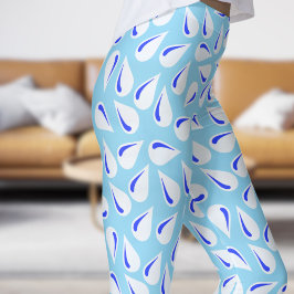 Legging Azul Moderno no no Padrão Azul de Flick