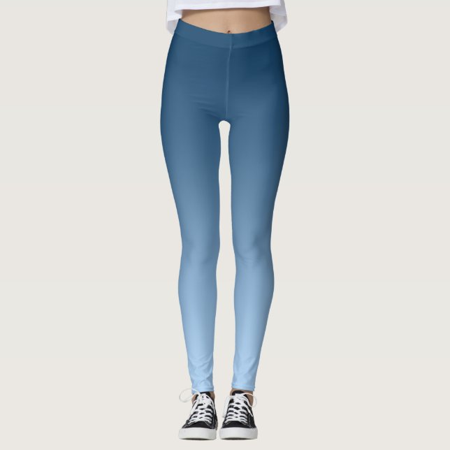 Legging Azul neutro e liso do inclinação (Frente)