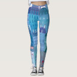 Legging Azul Paris<br><div class="desc">Pintura moderna contemporânea de Paris,  França em primavera em tons de azul e roxo. Arte original de Nic Squirrell.</div>