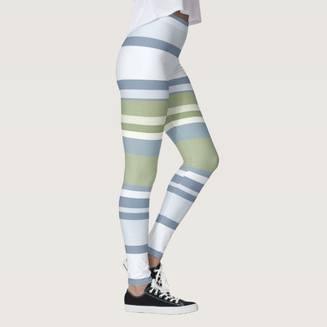 Legging Azul Pastel Escuro e Listras de Chuva de Primavera (Direita)