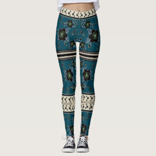 Legging Azul Profundo Flor