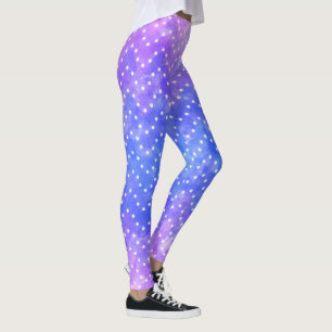 Legging Azul, roxo, Starry Night Sky Galaxy
