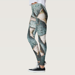 Legging Azul verde claro descascado pintura madeira rústic
