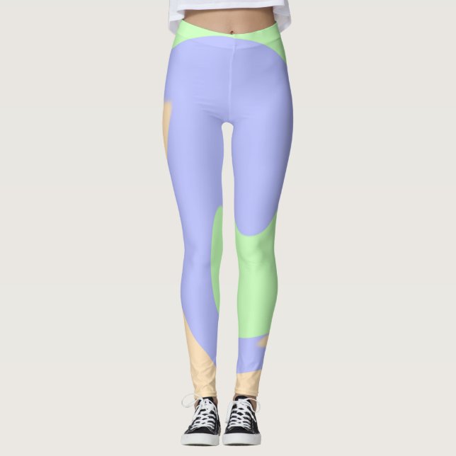 Legging Azul verde mármore fluido boho negrito (Frente)