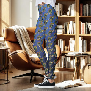 Legging Azul Verde-Tartaruga do Mar