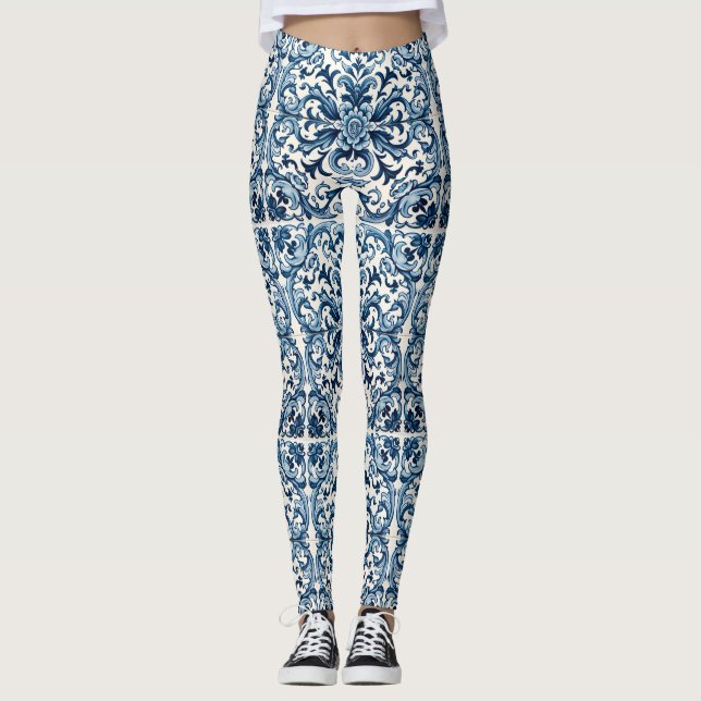 Legging Azulejo azul português (Frente)