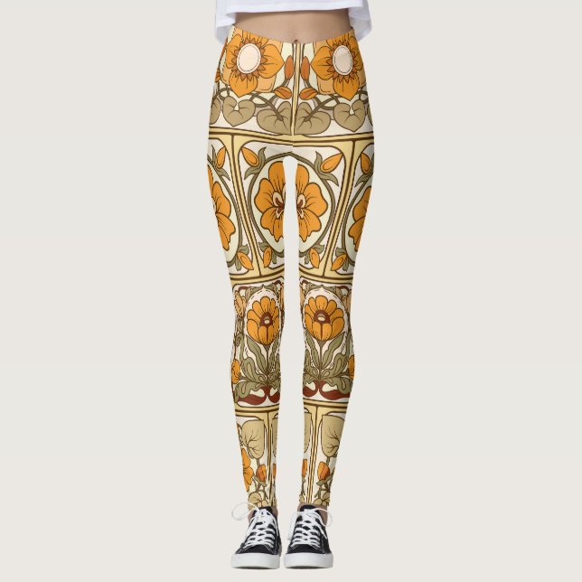 Legging Azulejo cerâmico: Estilo Art Nouveau. (Frente)