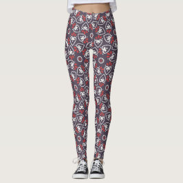 Legging Azulejo de Coração Folk Boho