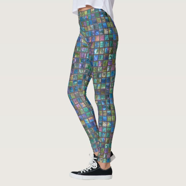 Legging Azulejos brilhantes glamoroso do Aqua (Esquerda)