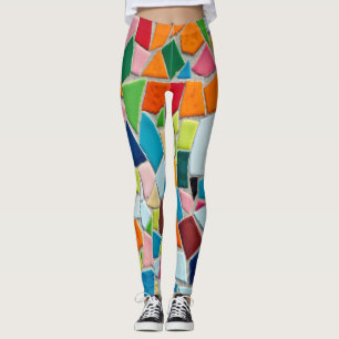 Legging Azulejos de mosaicos brilhantes
