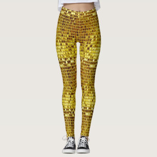 Legging Azulejos do mosaico Dourado elegante luxo moderno