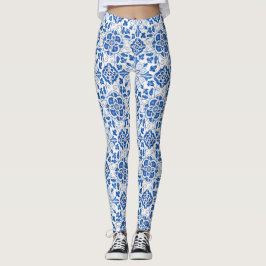 Legging Azulejos Portugueses Azulejo Padrão Yoga Cala Azul