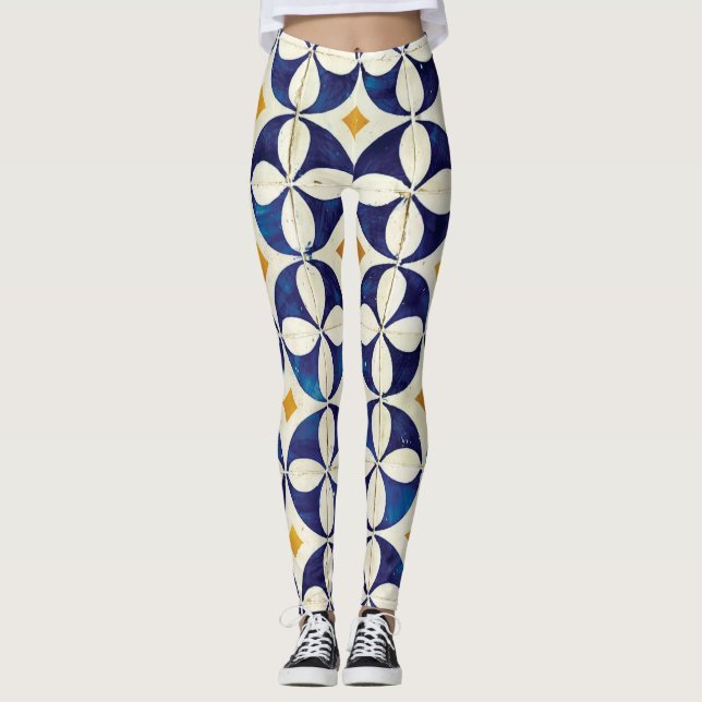 Legging Azulejos Portugueses - Azulejo Pattern Design (Frente)