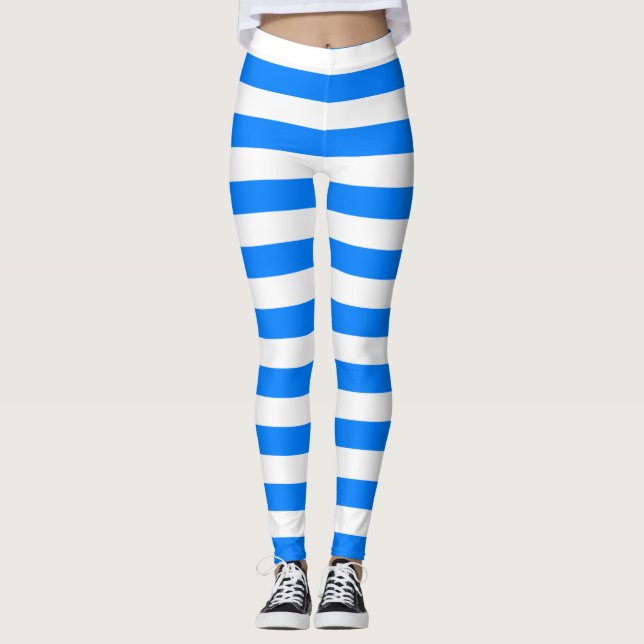 Legging Azure e cor branca com distribuição horizontal (Frente)