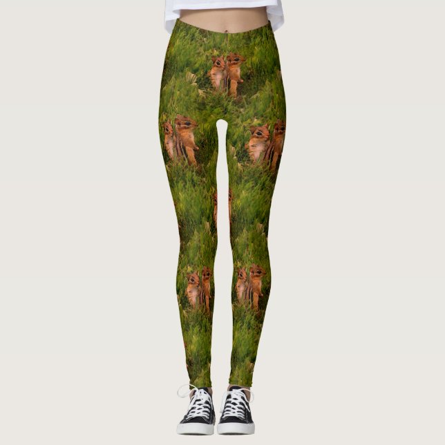 Legging Baby Chipmunks Nature Art Patterno (Frente)
