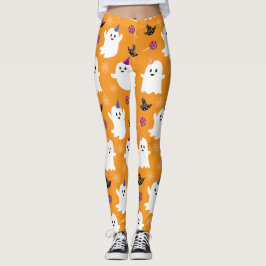 Legging Baby Ghost Pattern Orange Halloween Party