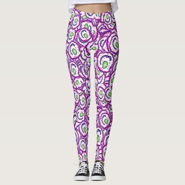 Legging Bactérias engraçadas desenhando o motivo aleatório (Frente)