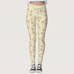 Legging Balão de Ar Quente de Urso Teddy Vintage com Padrã