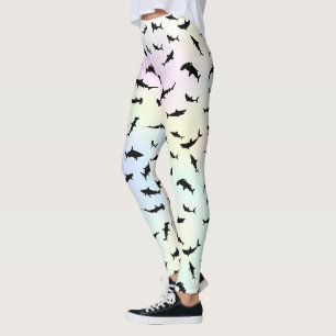 Legging baleia-tubarão-sombra no gradiente Rainbow